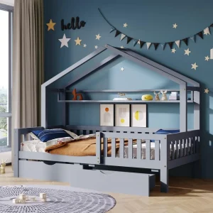 Twin Size House Bed with Storage