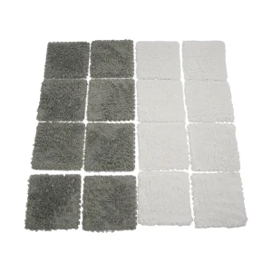 Gray and White Rugs ,16-piece