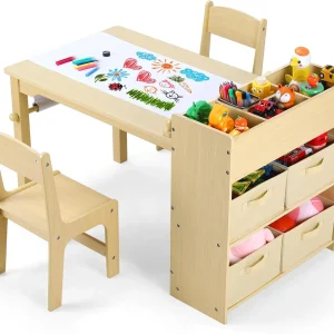 Kids Art Table and 2 Chairs,